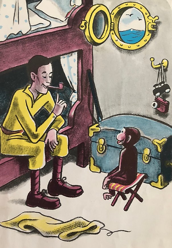 Mannen med den gula hatten, Nicke Nyfiken, Sophies Sagohörna, Apa
